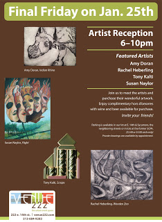Upcoming Opening Reception, Jan. 25th